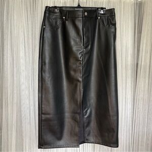 ShoeDazzle Black Faux Leather Skirt